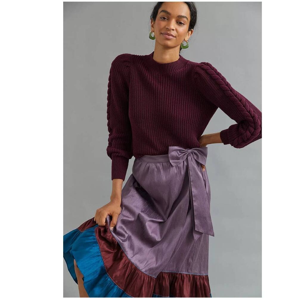 New Anthropologie Sachin & Babi Colorblocked Maxi Skirt $148 SIZE 0 Purple/Blue
